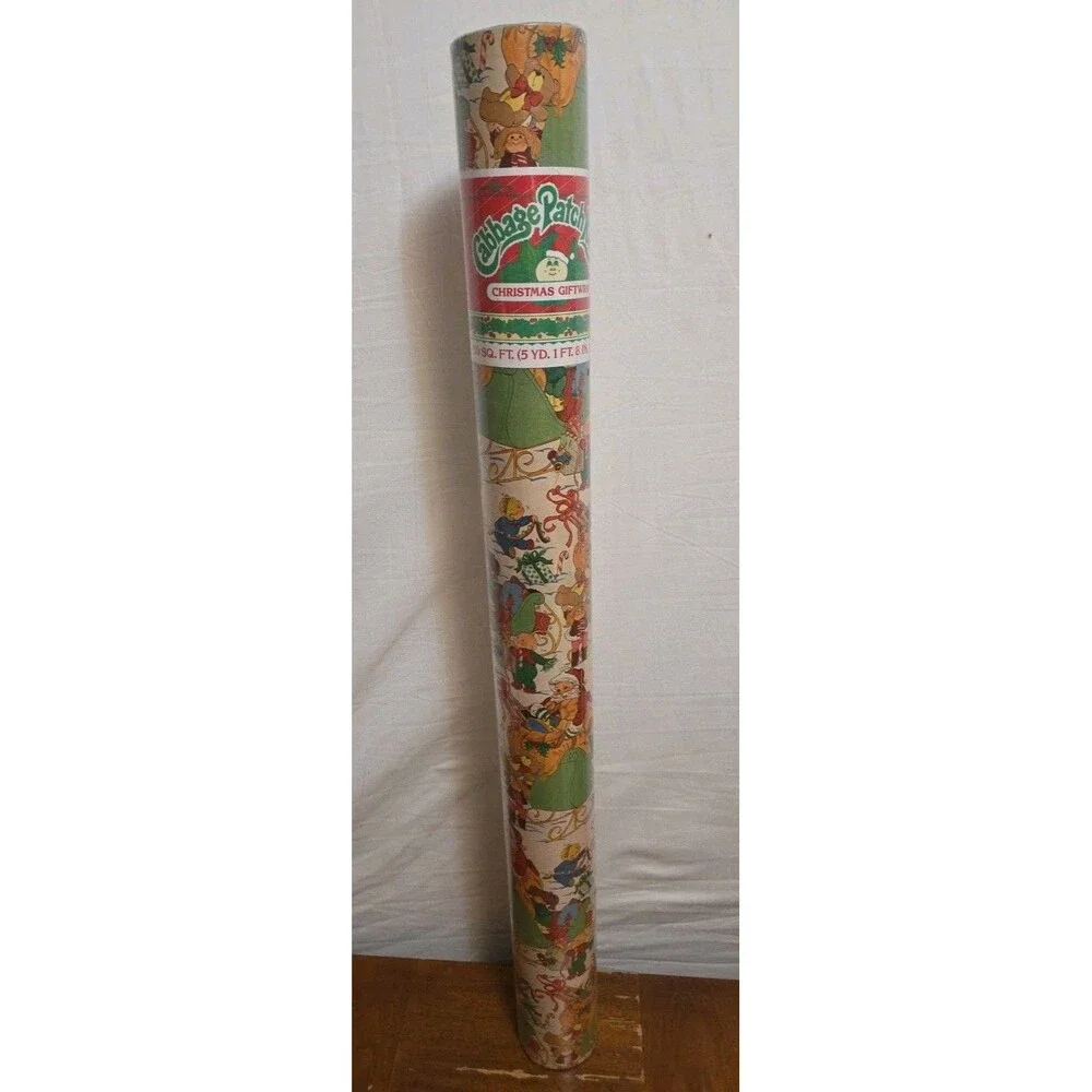 Cabbage Patch Kids Wrapping Paper Gift Wrap Roll Christmas 1983 Vintage NEW